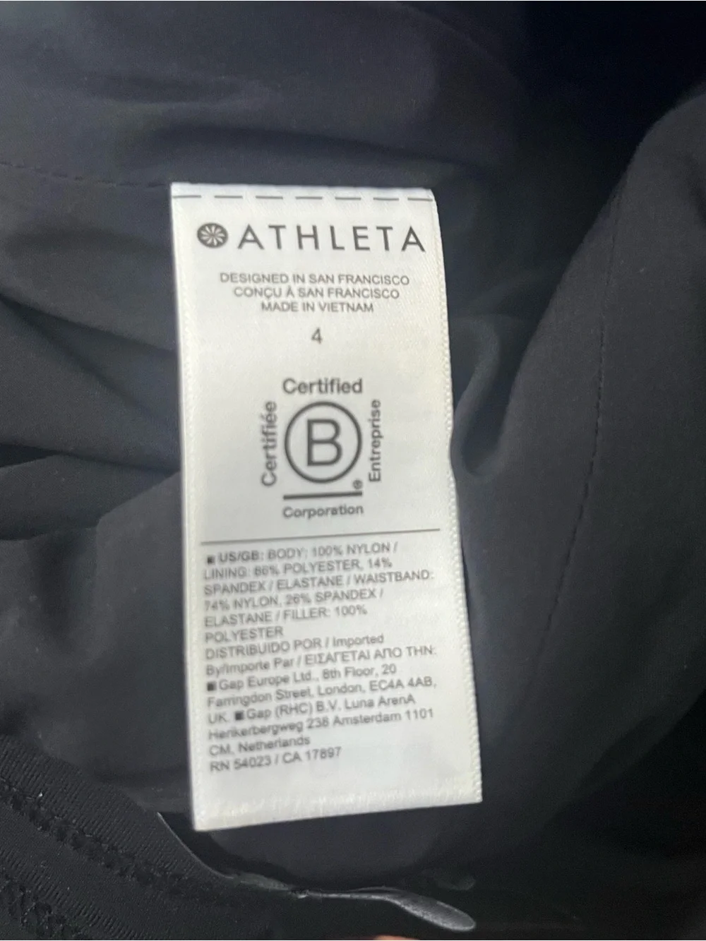 Athleta front zipper